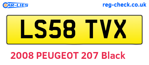 LS58TVX are the vehicle registration plates.