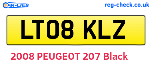 LT08KLZ are the vehicle registration plates.