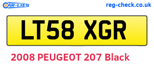 LT58XGR are the vehicle registration plates.