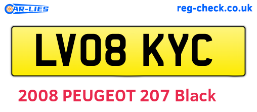 LV08KYC are the vehicle registration plates.