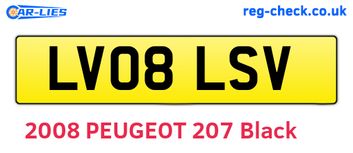 LV08LSV are the vehicle registration plates.
