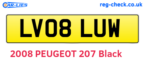 LV08LUW are the vehicle registration plates.