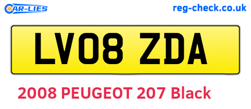 LV08ZDA are the vehicle registration plates.
