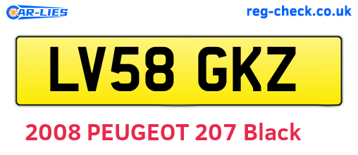 LV58GKZ are the vehicle registration plates.