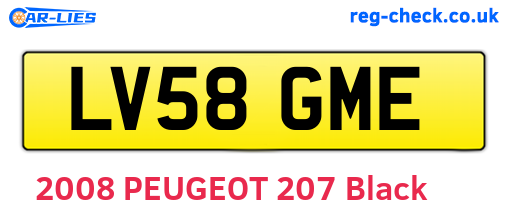 LV58GME are the vehicle registration plates.