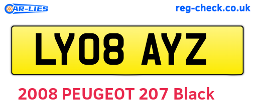 LY08AYZ are the vehicle registration plates.