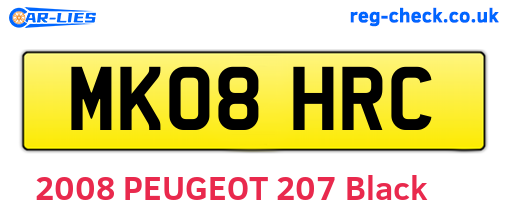 MK08HRC are the vehicle registration plates.