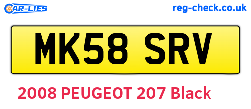 MK58SRV are the vehicle registration plates.