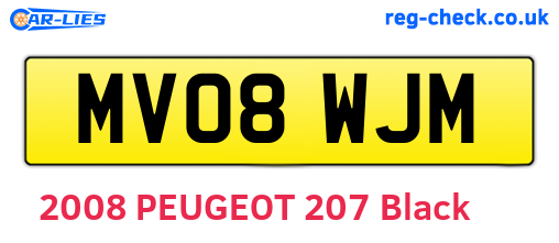 MV08WJM are the vehicle registration plates.
