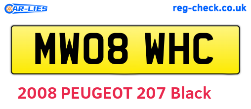 MW08WHC are the vehicle registration plates.