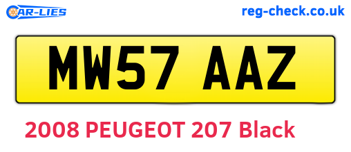 MW57AAZ are the vehicle registration plates.