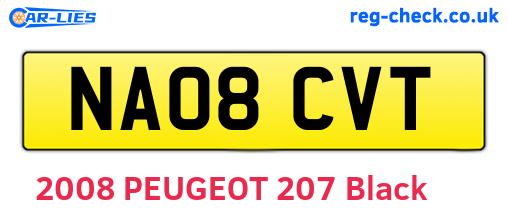 NA08CVT are the vehicle registration plates.