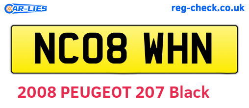 NC08WHN are the vehicle registration plates.