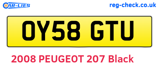 OY58GTU are the vehicle registration plates.
