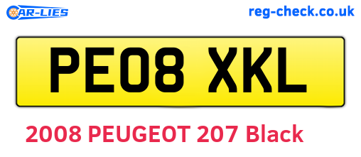 PE08XKL are the vehicle registration plates.