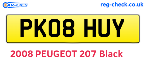 PK08HUY are the vehicle registration plates.
