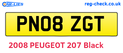 PN08ZGT are the vehicle registration plates.
