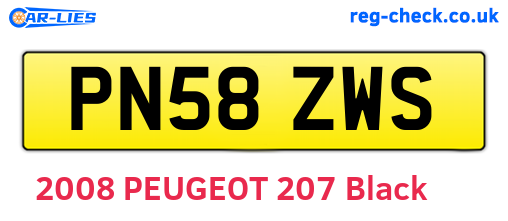 PN58ZWS are the vehicle registration plates.