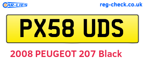 PX58UDS are the vehicle registration plates.