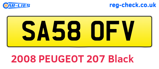 SA58OFV are the vehicle registration plates.
