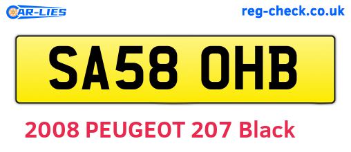 SA58OHB are the vehicle registration plates.