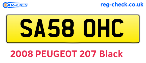 SA58OHC are the vehicle registration plates.