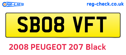 SB08VFT are the vehicle registration plates.