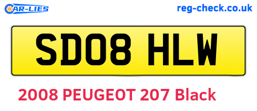 SD08HLW are the vehicle registration plates.