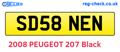 SD58NEN are the vehicle registration plates.