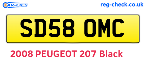 SD58OMC are the vehicle registration plates.