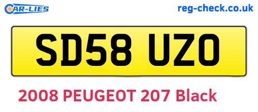 SD58UZO are the vehicle registration plates.