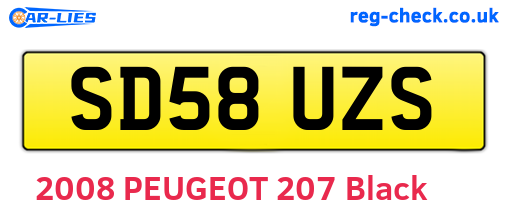 SD58UZS are the vehicle registration plates.