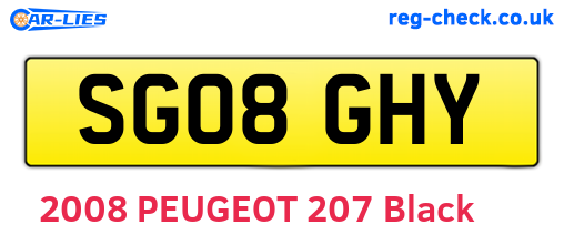 SG08GHY are the vehicle registration plates.