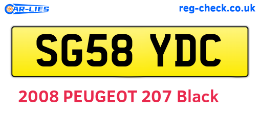 SG58YDC are the vehicle registration plates.