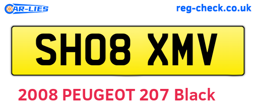 SH08XMV are the vehicle registration plates.
