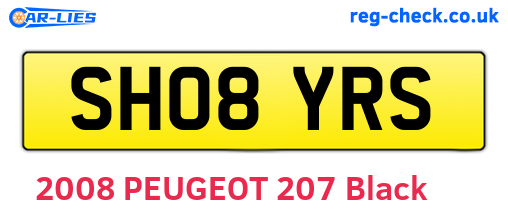SH08YRS are the vehicle registration plates.