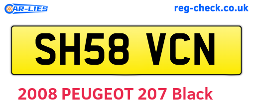 SH58VCN are the vehicle registration plates.