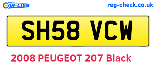 SH58VCW are the vehicle registration plates.