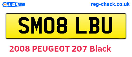 SM08LBU are the vehicle registration plates.