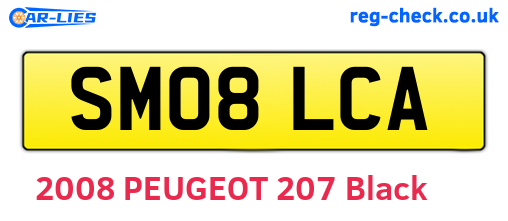 SM08LCA are the vehicle registration plates.