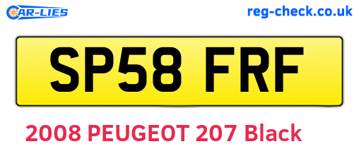 SP58FRF are the vehicle registration plates.