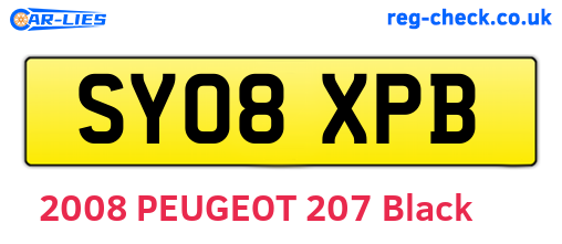 SY08XPB are the vehicle registration plates.