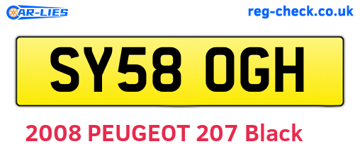 SY58OGH are the vehicle registration plates.