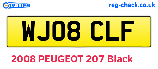 WJ08CLF are the vehicle registration plates.