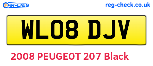WL08DJV are the vehicle registration plates.