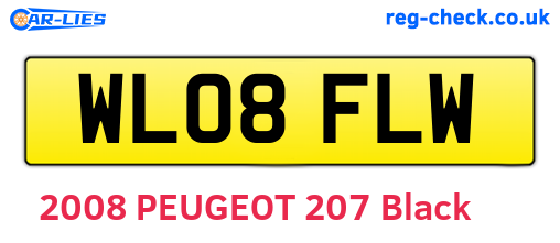 WL08FLW are the vehicle registration plates.