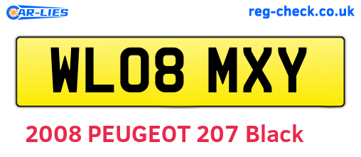 WL08MXY are the vehicle registration plates.