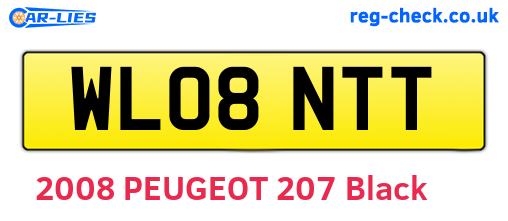 WL08NTT are the vehicle registration plates.