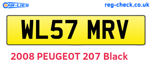 WL57MRV are the vehicle registration plates.