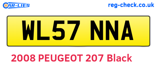 WL57NNA are the vehicle registration plates.
